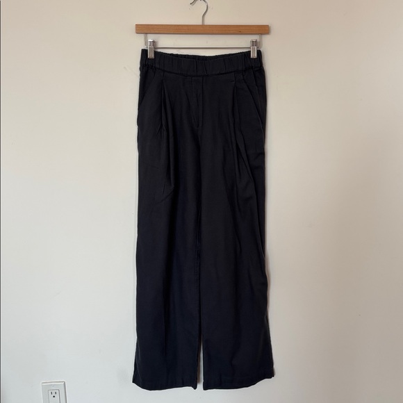 Black Crane Cotton Pants in Black XS Grey Blue